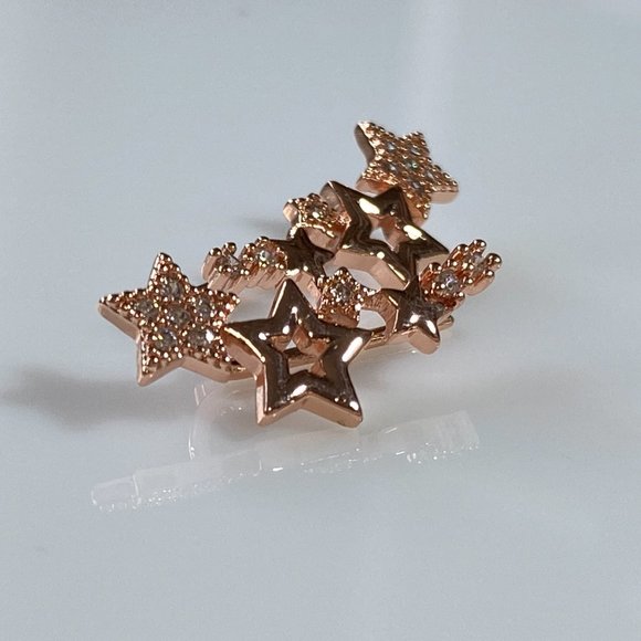 Rose Gold Shooting Stars Climber Earrings - Picture 7 of 10